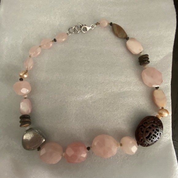 Silpada rose quartz chunky necklace - Picture 2 of 4